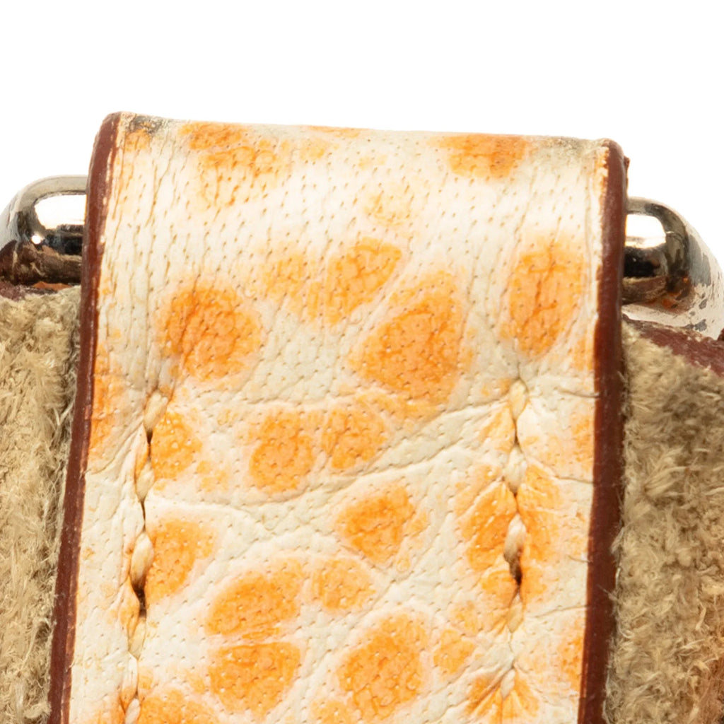 Pre-Owned Authenticated Hermès Dalmatian Buffalo Evelyne I  Calf Leather Orange Crossbody Bag Unisex (Good)