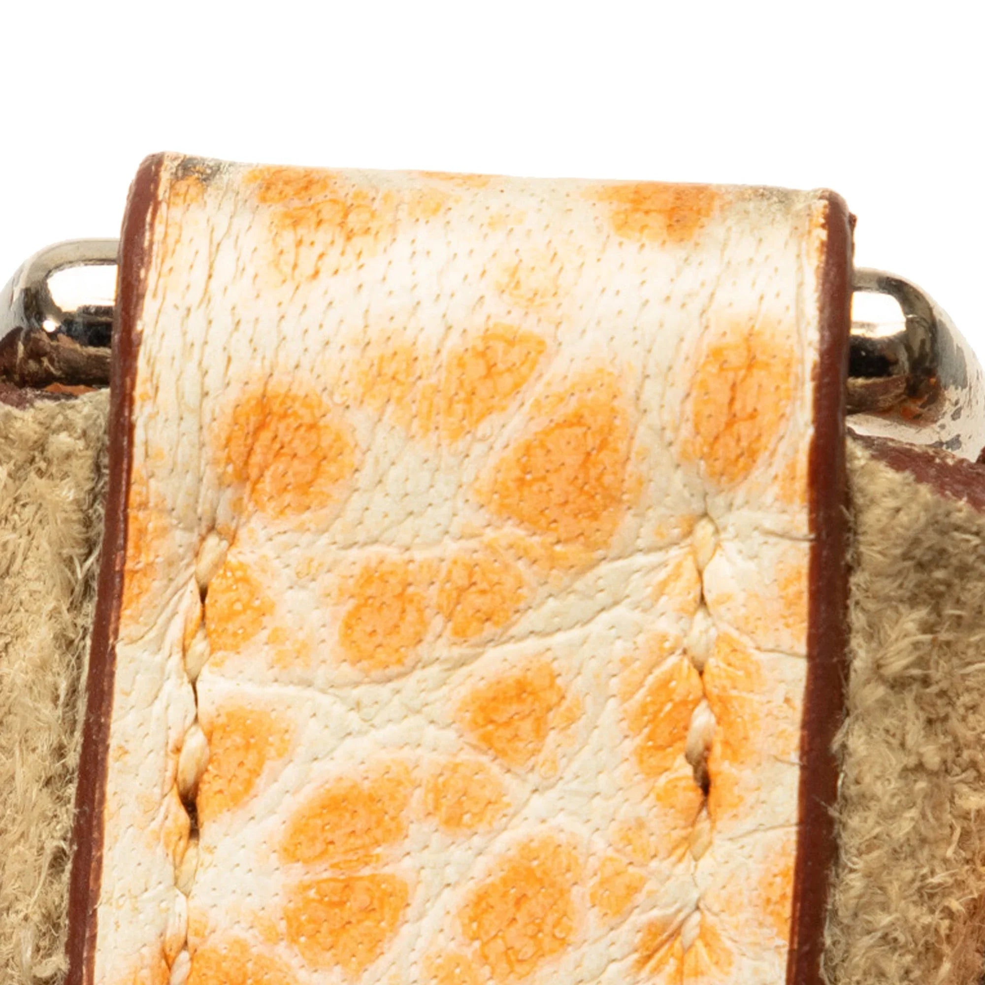 Pre-Owned Authenticated Hermès Dalmatian Buffalo Evelyne I  Calf Leather Orange Crossbody Bag Unisex (Good)