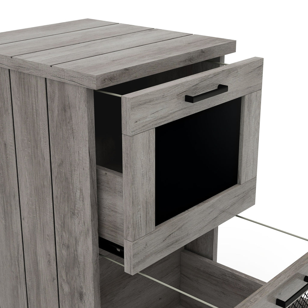 Denhour   Rustic Grey 2-Drawer File Cabinet by