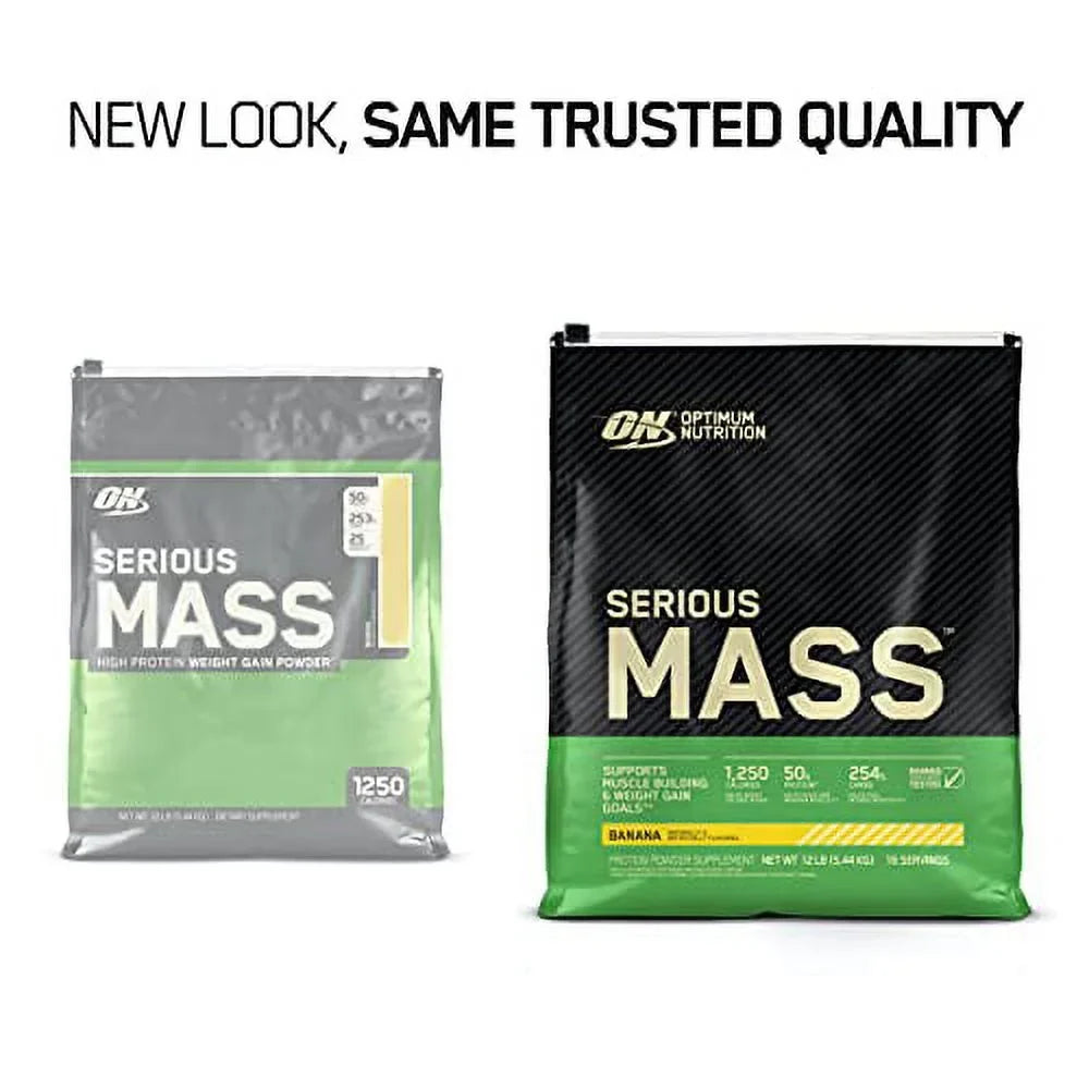 Optimum Nutrition Serious Mass Vanilla Weight Gain Protein Powder | 12 lbs