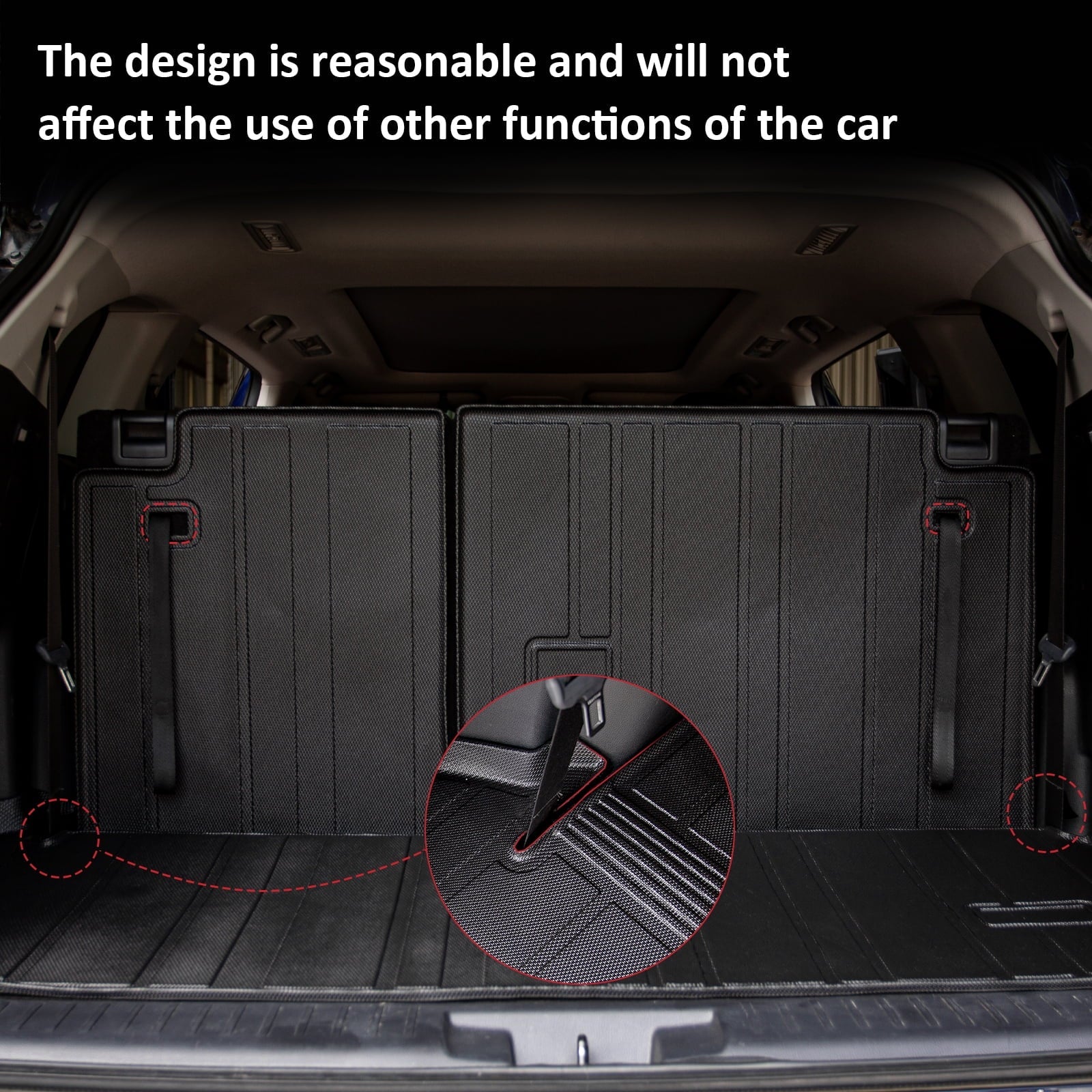 Fit 2020-2024 Toyota Highlander Trunk Mat Cargo Mat with Backrest Mats 2023 Highlander Accessories