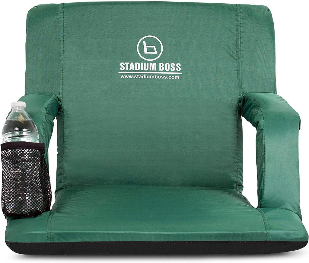 Stadium Seat Reclining Bleacher Chair Folding - Dark Green