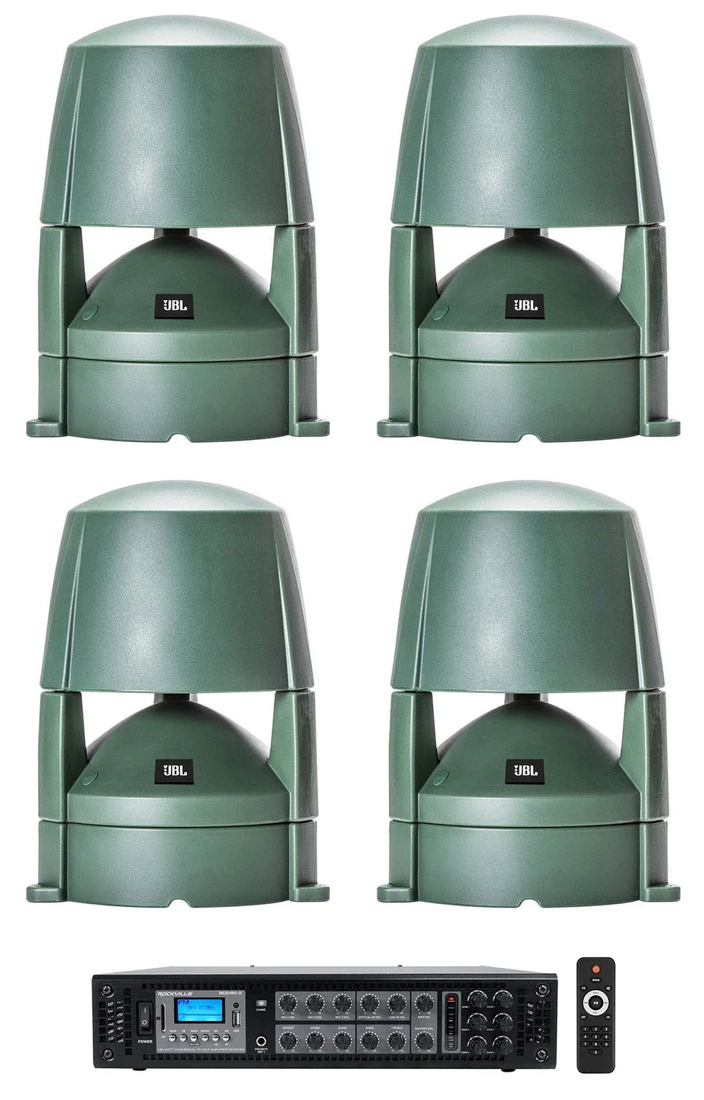 (4)   85M 5.25" Commercial 70v Outdoor Landscape Speakers+Amplifier
