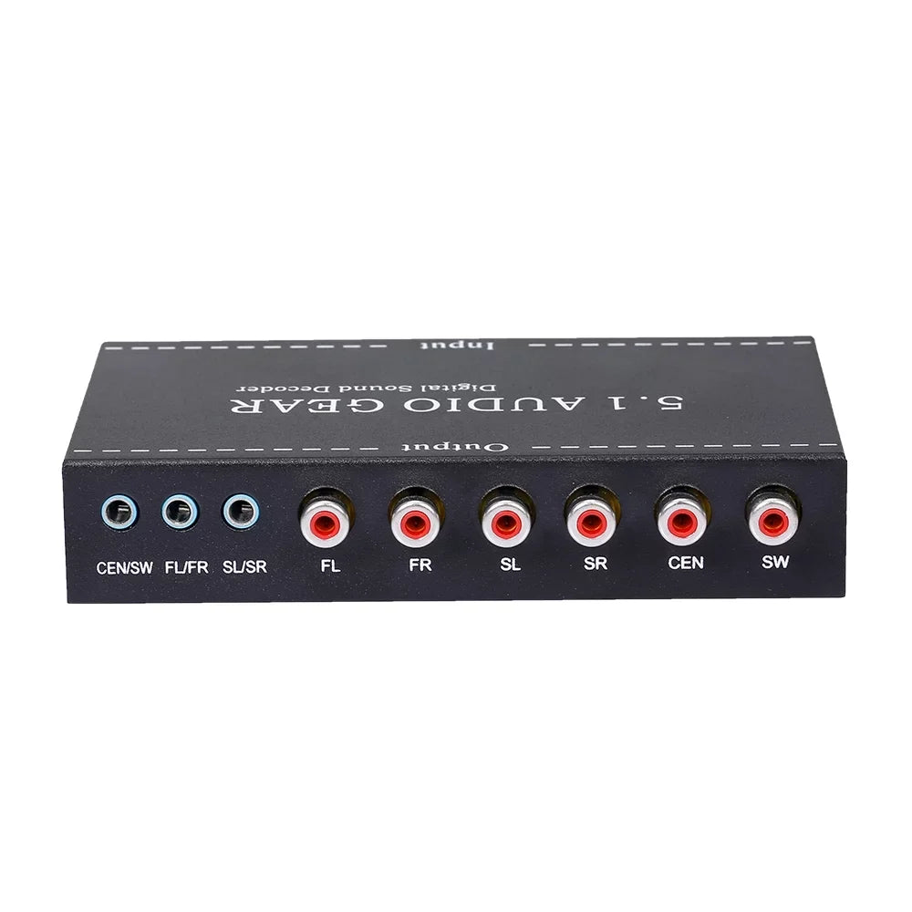 Anself -A6L 5.1 Audio Gear Digital Sound Decoder Audio Converter 3.5mm Audio Output Replacement for Dolby Digital -3 Plug