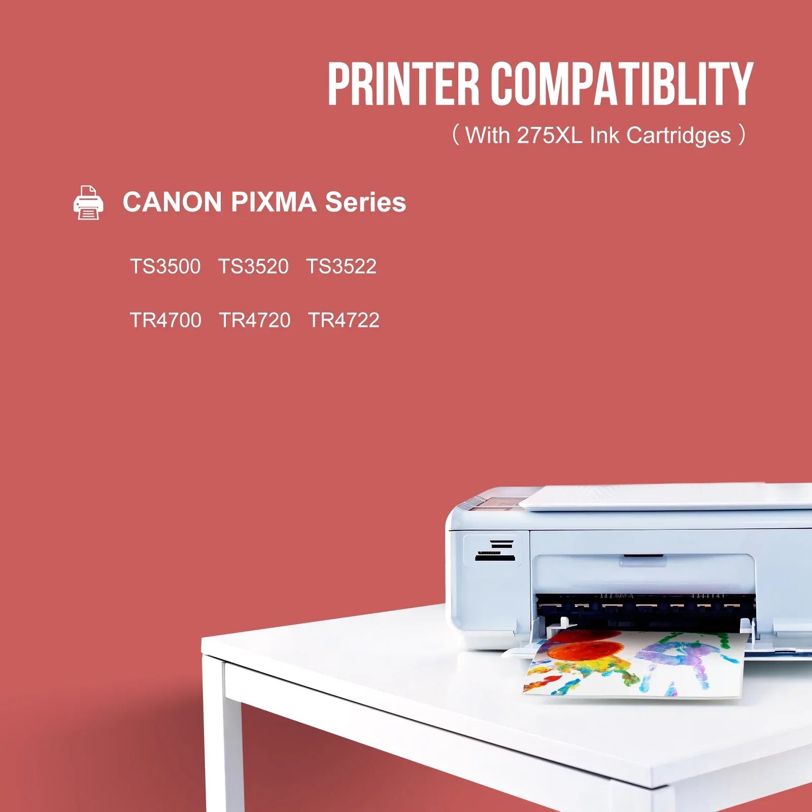 275XL Ink Cartridges for Canon Ink 275 and 276 for  TS3520 TS3522 TS3500 TR4720 TR4700 Printers (2 Pack - Black , Tri-color)