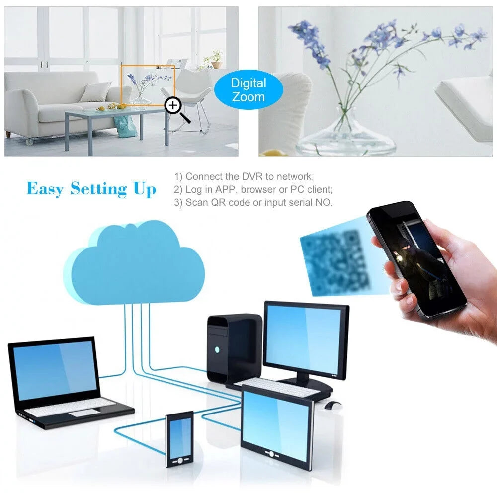 KKmoon Digital Video Recorder, Full  1080P 8CH   Recorder with Remote Phone Monitoring