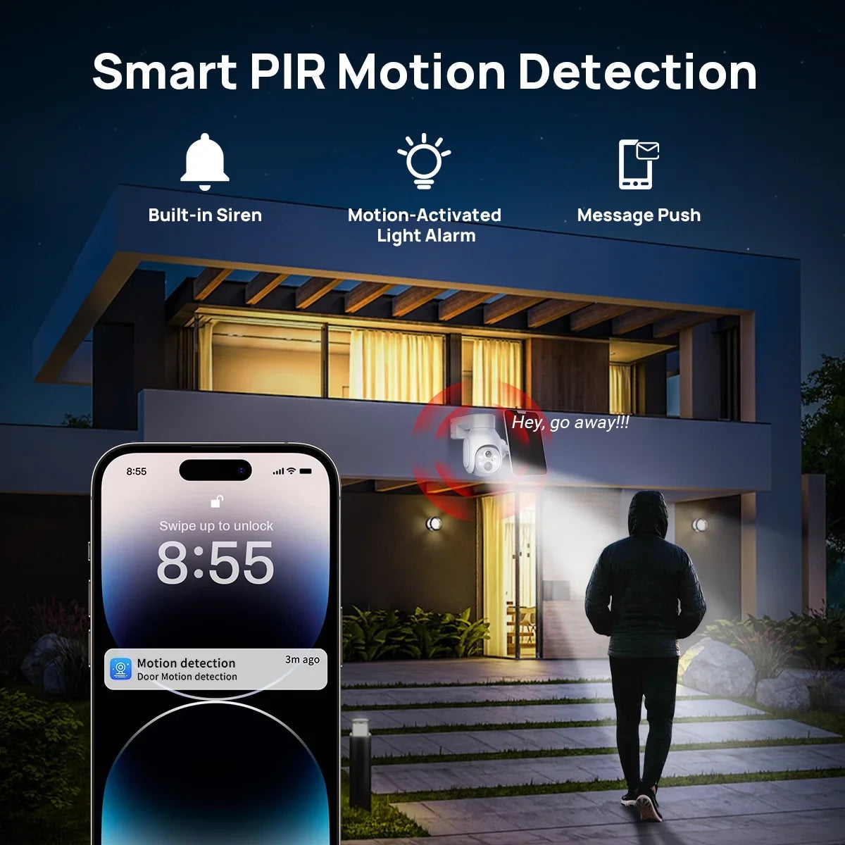 System 2Pcs 4MP Rechargeable Battery WiFi   Camera Kit with Solar Panels,4CH Base Station,Wireless Technology,Night Vision,Motion Detection
