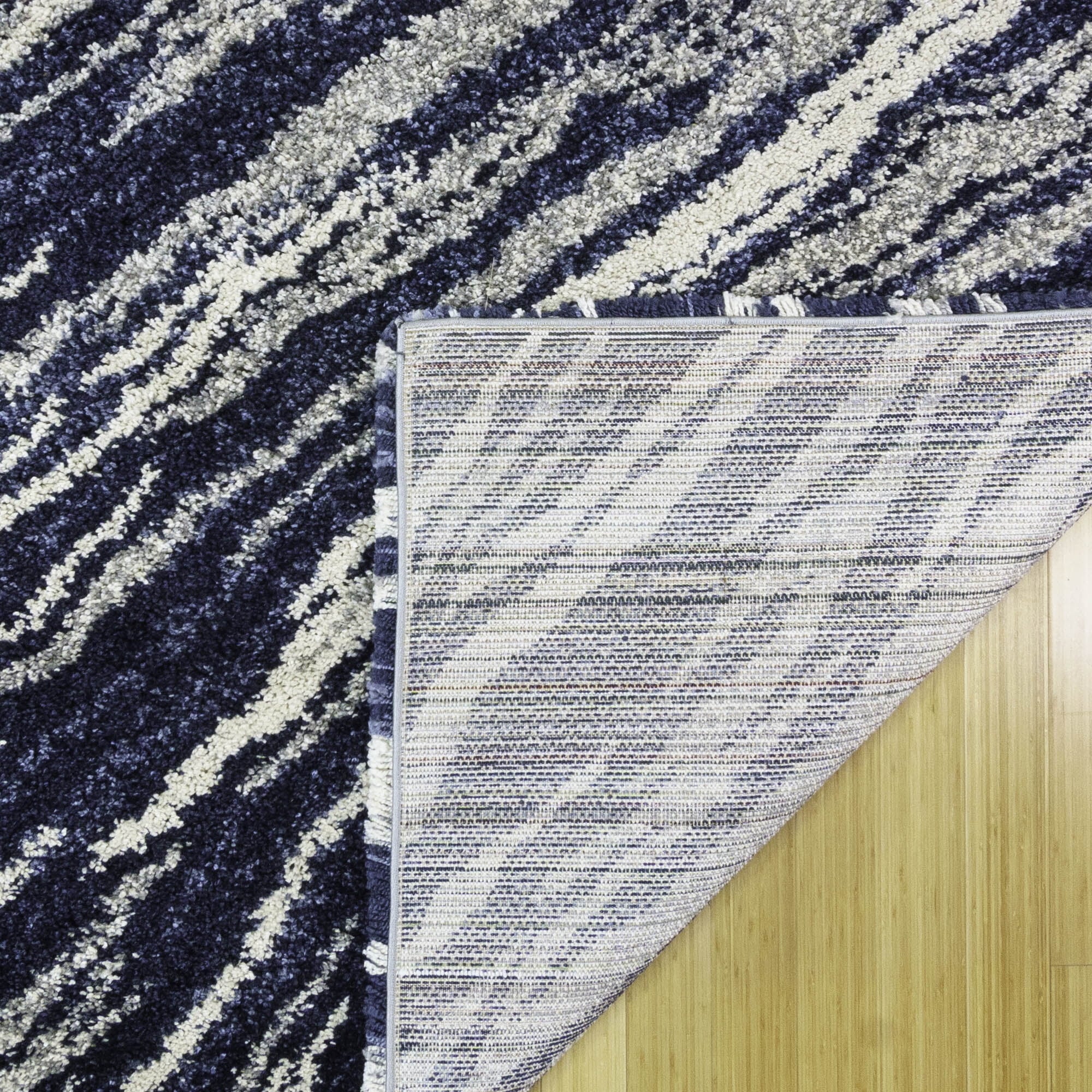 Gertmenian Ultimate Shag Whipt Blue Plush Shag Area Rug 7'10" 8' Round