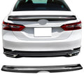 Ikon Motorsports Compatible with 18-23 Toyota Camry   Style Rear Trunk Spoiler Wing Gloss Black With Chrome Trim 2018 2019 2020 2021 2022