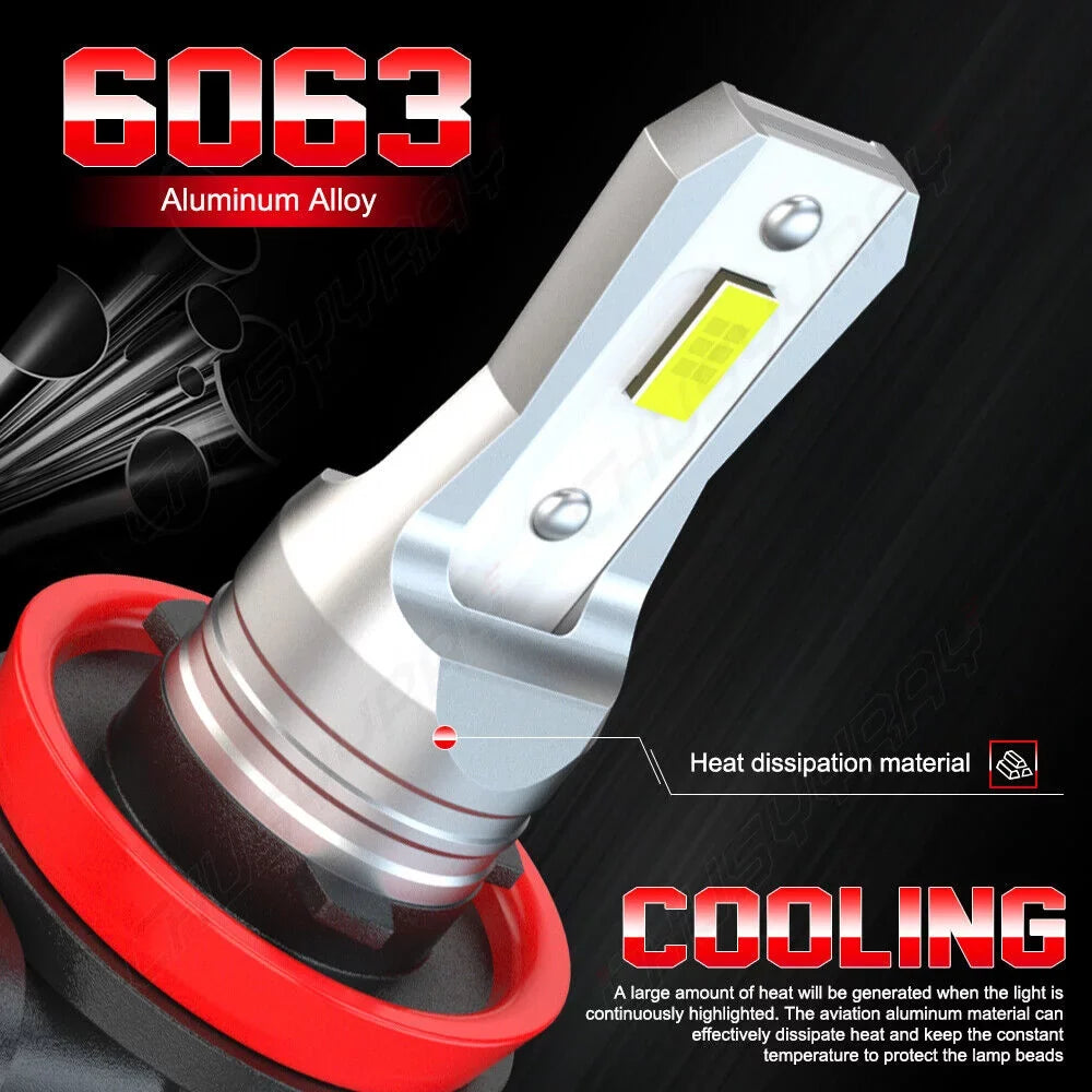 6X  High/Low 9005+H7 Headlight H8/H9 Fog Bulb Kit Fit for Mazda -7 2007-2009 2010 2011