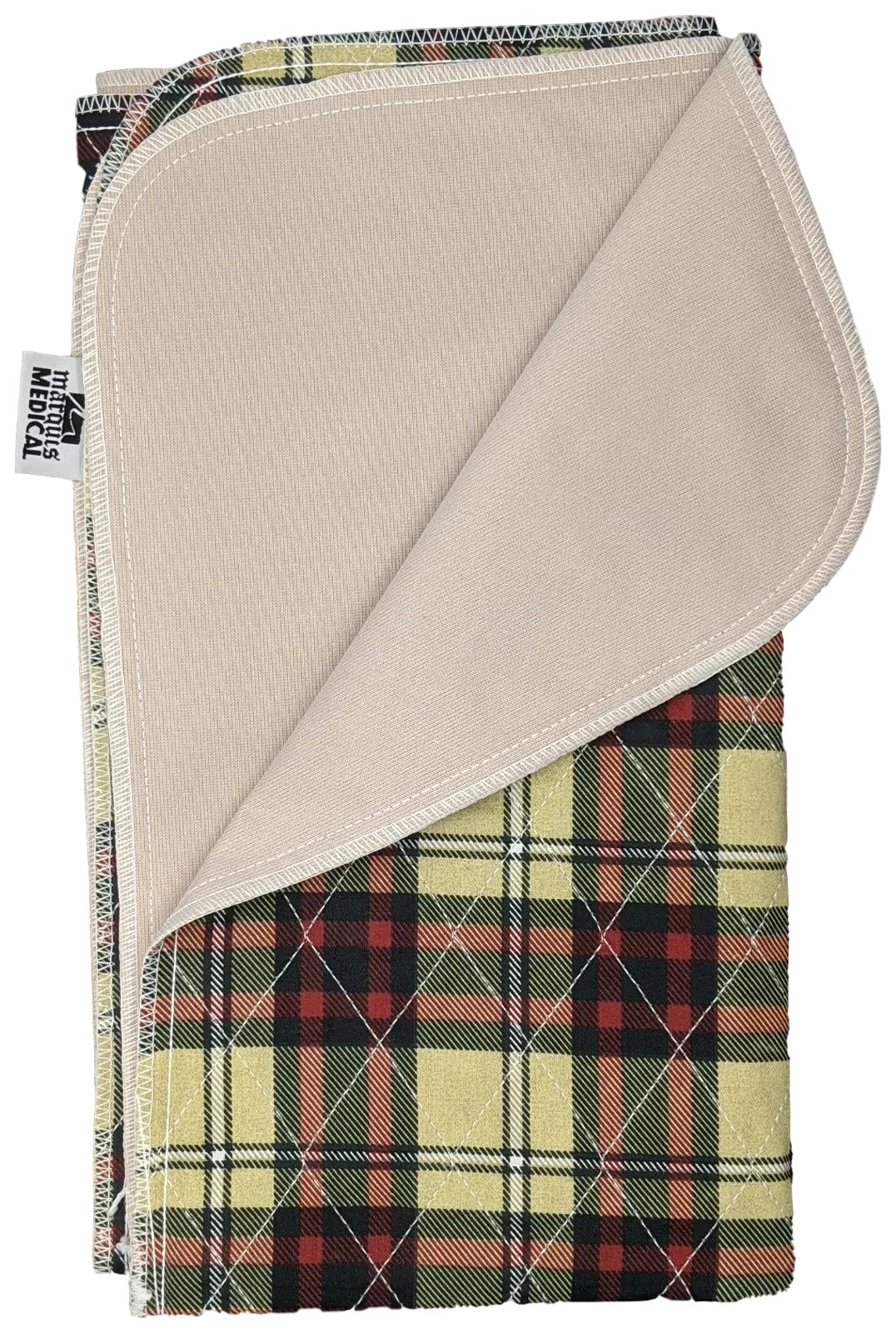 24 Pack Bed Pad Washable Incontinence Underpad - Absorbent Stain Masking Urinary Protection for Seniors Children 34 x 36 Plaid