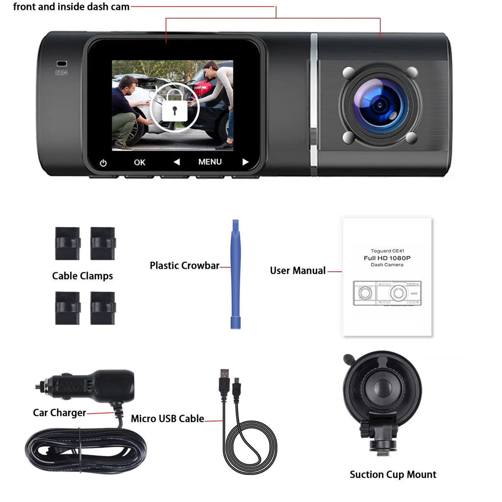Dash Cam 1080P  1.5 Inch  Display Car Camera , Night Vision Car Camera ,Parking Mode, G-Sensor, Loop Recording,