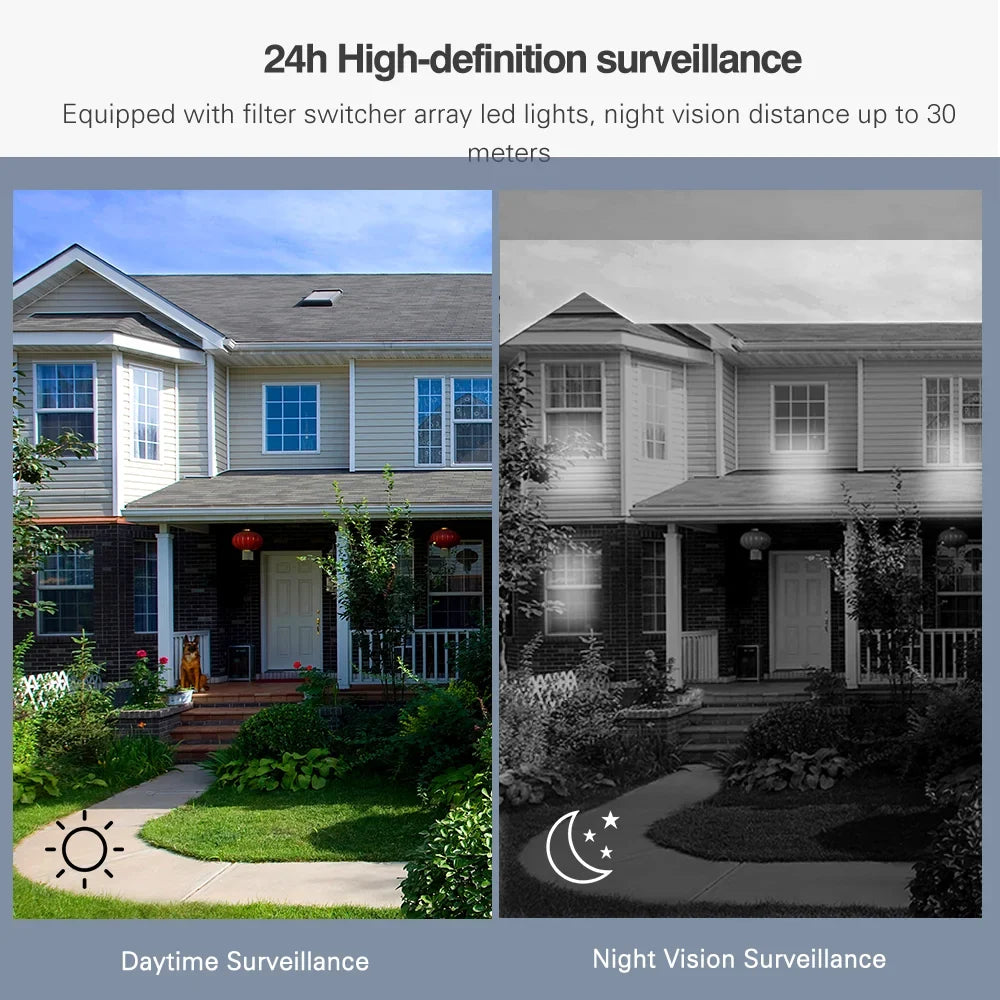 System 2Pcs 4MP Rechargeable Battery WiFi   Camera Kit with Solar Panels,4CH Base Station,Wireless Technology,Night Vision,Motion Detection