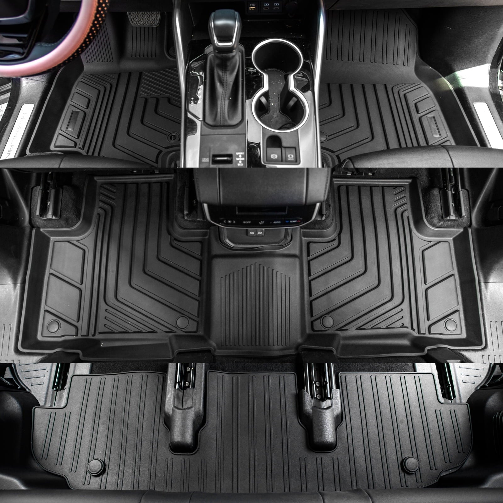 Fit 2020-2024 Toyota Highlander Trunk Mat Cargo Mat with Backrest Mats 2023 Highlander Accessories