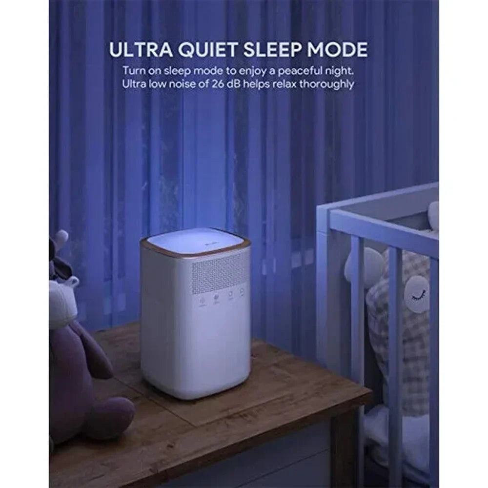 Air Purifier for Home Pets with True 3M ,  Night Light, Touch Button, Activated Carbon Filter for Large Room Bedroom Office White