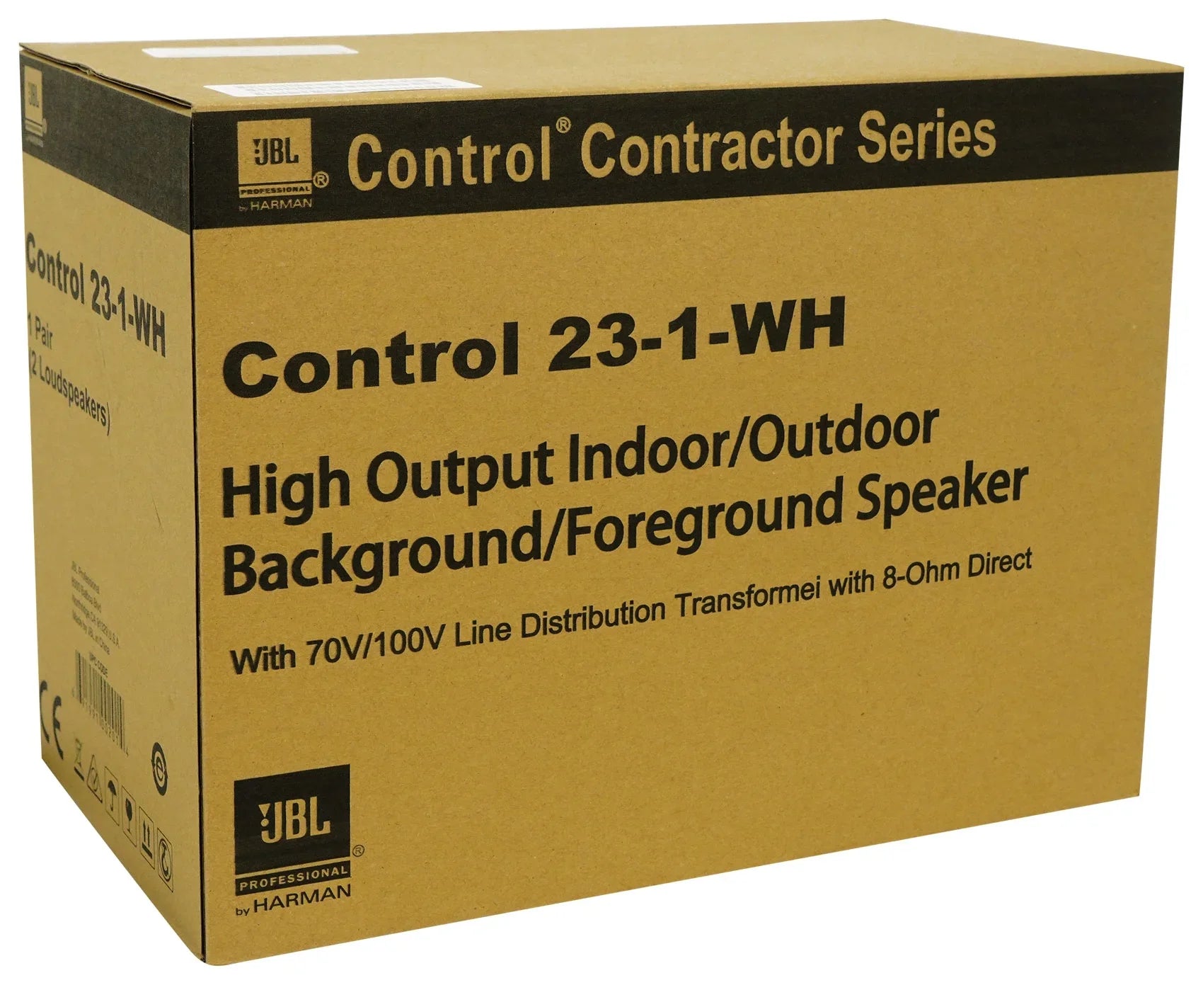 (8)  Control 23-1 White 3" Indoor/Outdoor 70v Commercial Wall Speakers + Amp