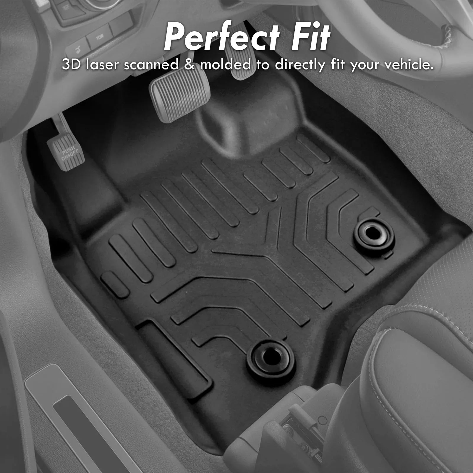 Distributors 3-Piece All Weather Season Proof Guard  Rubber Floor Mats Liner Front Rear Set Compatible/Replacement For Honda -V     2017 2018 2019 2020 2021 2022 17 18 19 20 21 22