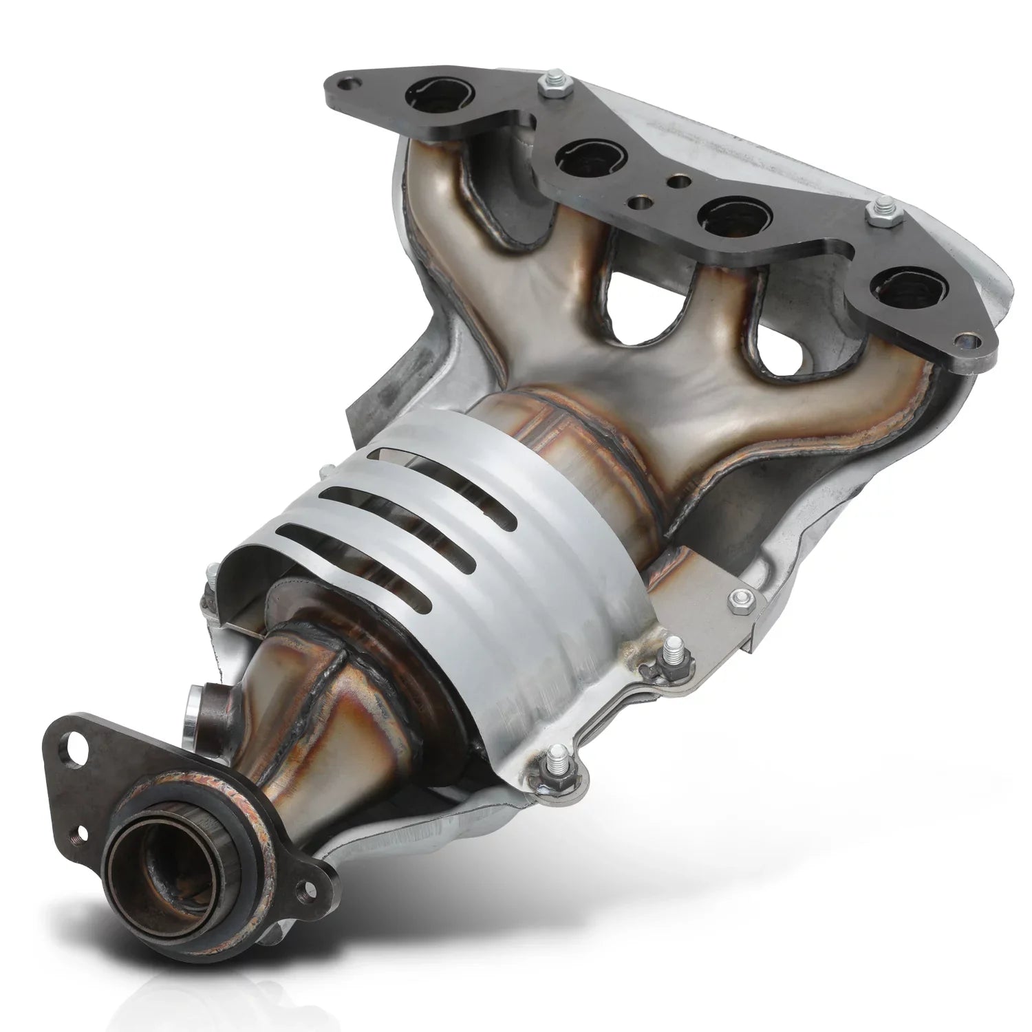 M- Catalytic Converter Exhaust Manifold with Heat Shield For 2001-2005 Honda Civic, Fits      Models with 1.7L Engine