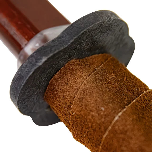 Armory Replicas Playful Sparring Training Practice Sheesham Functional Wooden Sword Katana Brown Genuine Leather Handle