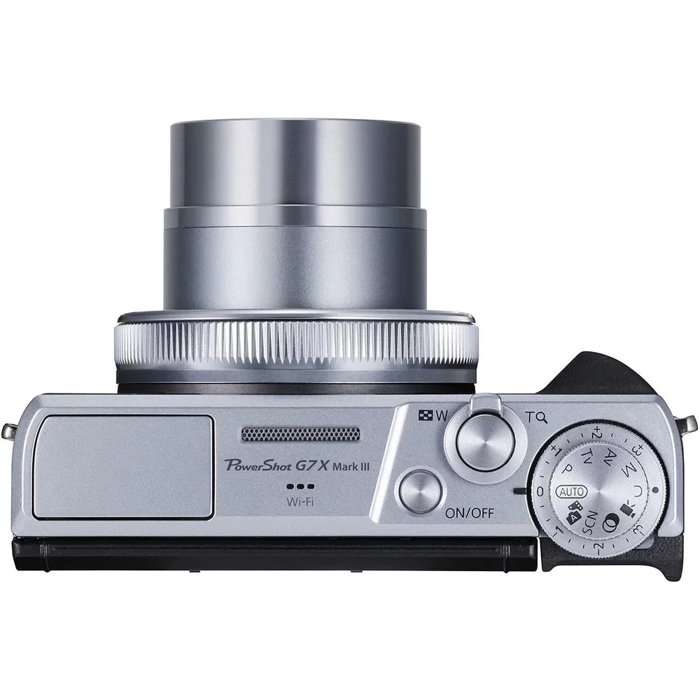 Canon PowerShot G7 X Mark  Digital Camera (Silver) + Extra Battery +Tripod + Case -64GB Kit
