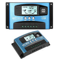 30A  Solar Charger Controller, Solar Panel Regulator Charge Controller, High Charging Efficiency, Dual ,  Control, Build-in Timer(Blue)