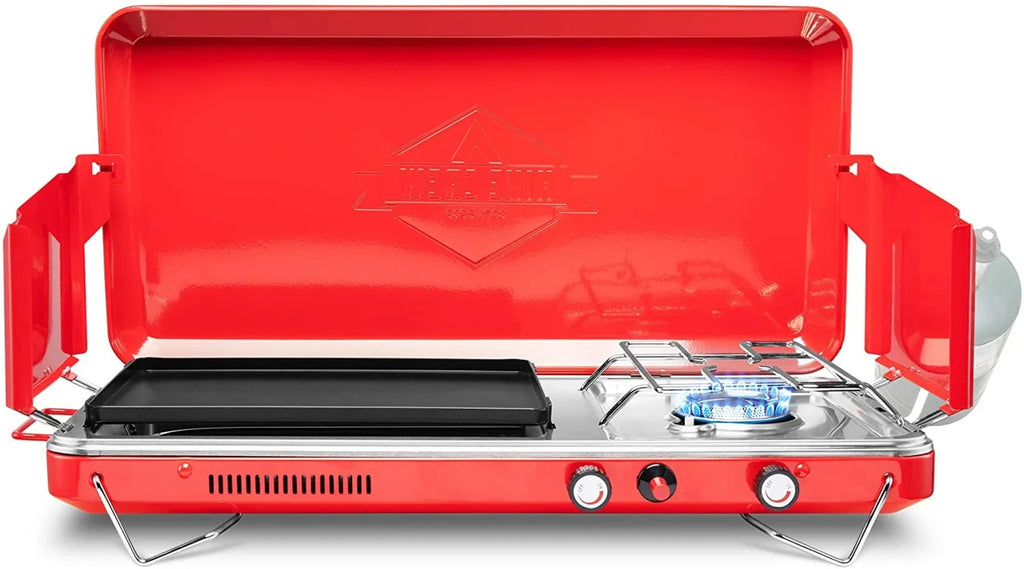 Hike Crew, 2in1 Gas Camping Stove, Portable Propane Grill/Stove, 2 Burners