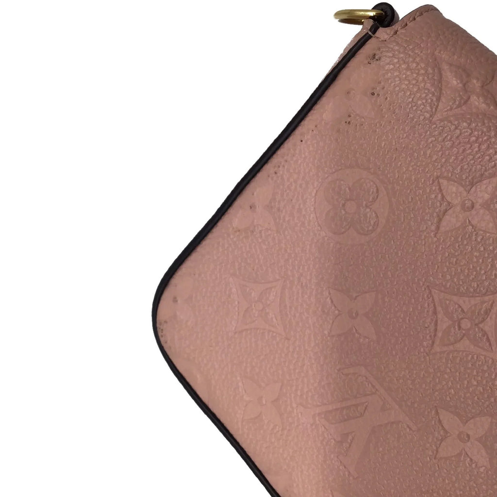 Pre-Owned   Louis Vuitton Monogram Implant Pochette Felicie M67856 Chain Wallet Bag Pink G Hardware Gold Rose Ballerine Women's (Fair)