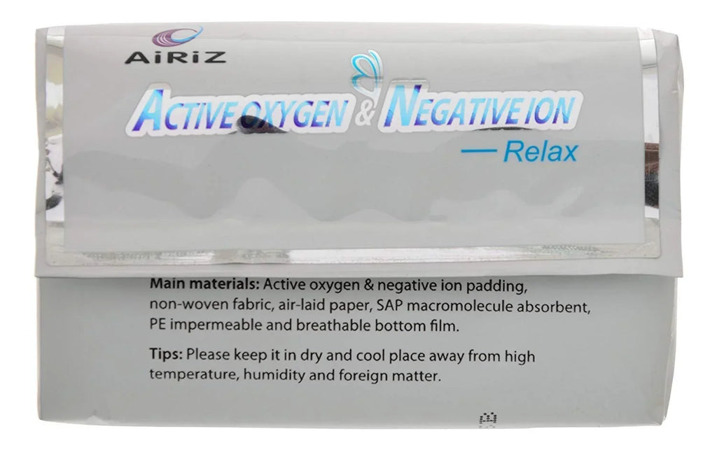 Airiz Active Oxygen & Negative Ion Relax Soft Cotton Sanitary Napkin For Night Use -(80 Pads In 10 Pack) Sanitary Napkin/Pad