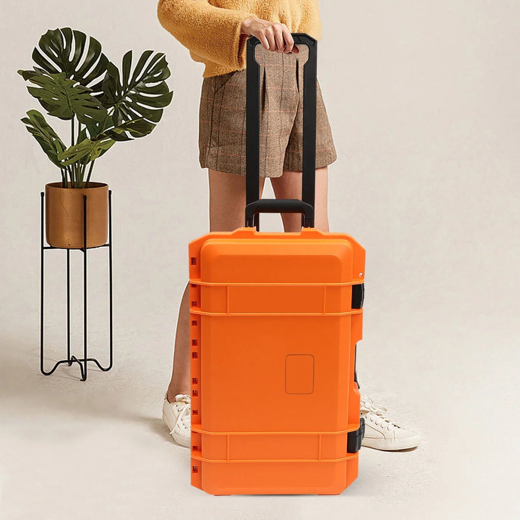 22" Camera Box Storage Protect Roller Carry Case Waterproof Camera Box Case