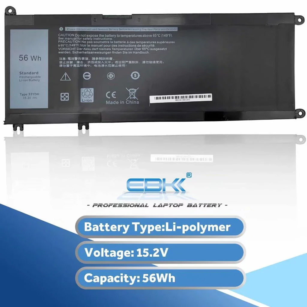 33YDH 15.2V 56Wh New Laptop Battery for Dell Inspiron 7778 Inspiron 7779 Inspiron 7586 Inspiron 7559 Inspiron 7570 Inspiron 17 7788 Inspiron 13 7353 Series PVHT1