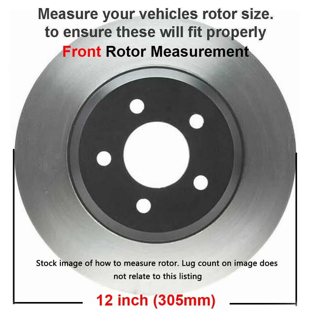 Detroit Axle - Front Brake Kit for Chevy  Suburban Avalanche Express Silverado Sierra Savana 1500 Tahoe Yukon Replacement Disc Brake Rotors Ceramic Brakes Pads: 12" Rotor