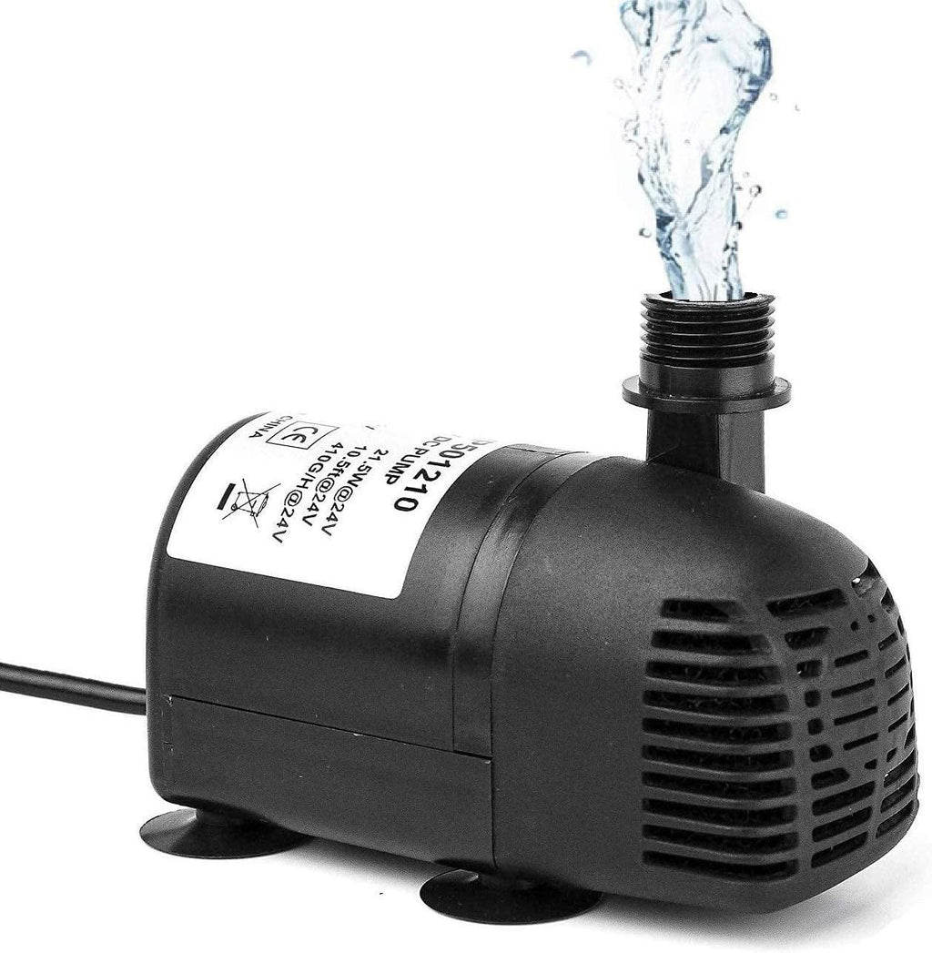 12V - 24V  Brushless Submersible Water Pump, 410GPH, for Solar Fountain, Fish Pond, and Aquarium 410GpH 1 Pack