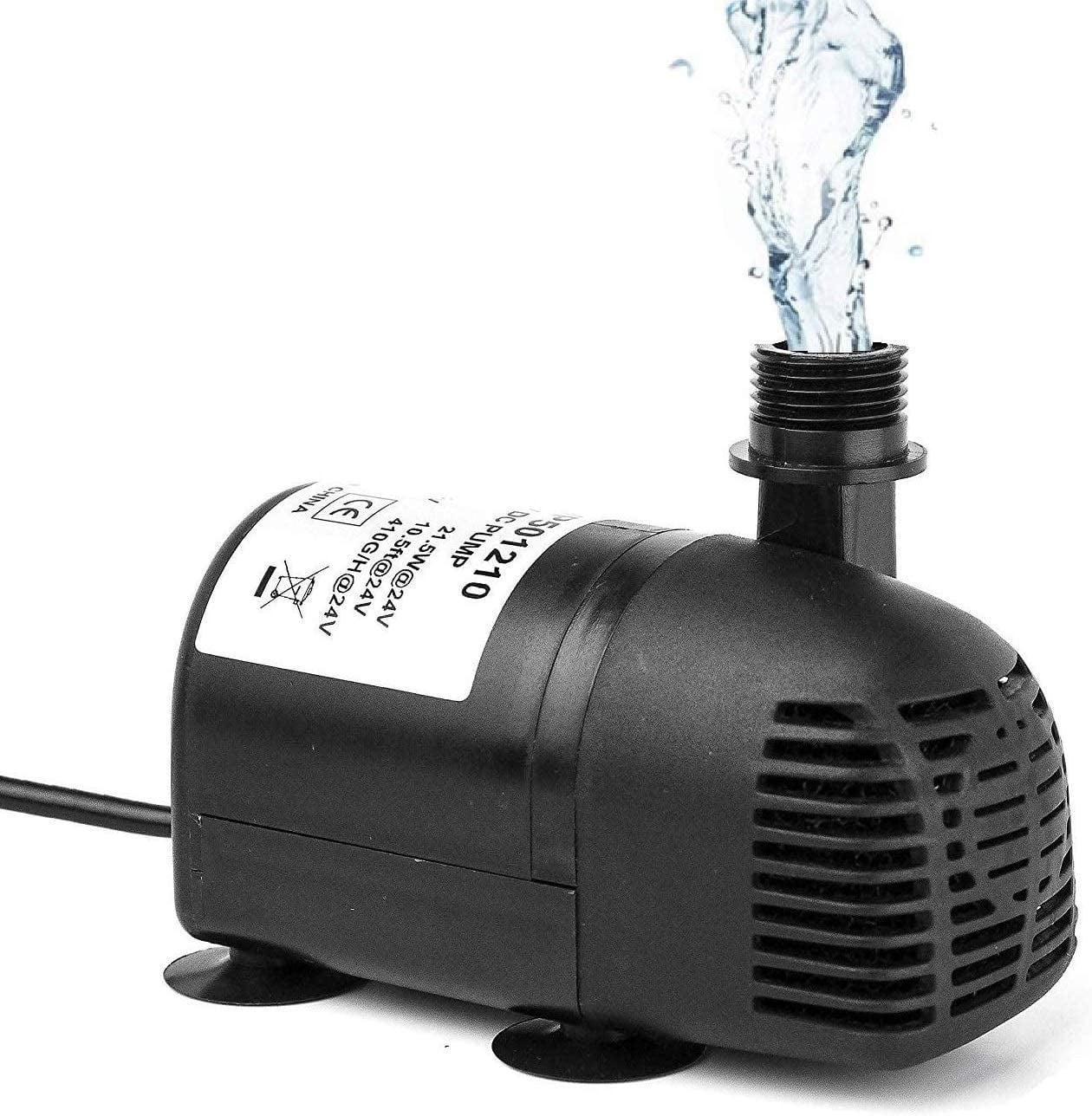 12V - 24V  Brushless Submersible Water Pump, 410GPH, for Solar Fountain, Fish Pond, and Aquarium 410GpH 1 Pack