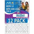 14x25x1 Air Filter  13 Rating, 12 Pack of Furnace Filters Comparable to  1500 - 2200 &  9 - Made in  by     .