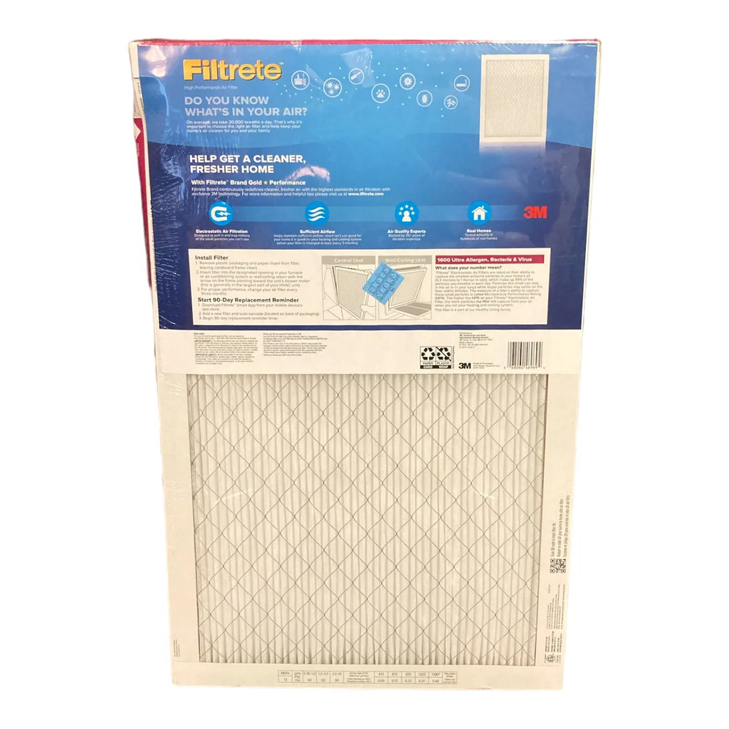 Filtrete Ultra Allergen 2X Bacteria & Virus Filter (1600 ) 25x16x1 (4 Pack)