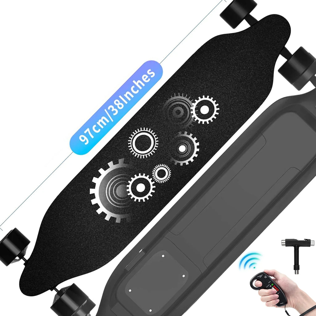 Electric Skateboard, Electric Longboard with 1200W Motor, 25 Mph Top Speed & 15 Miles Range, 4-Speed Modes Skateboards and Remote Control