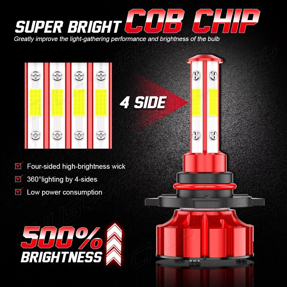 6X  High/Low 9005+H7 Headlight H8/H9 Fog Bulb Kit Fit for Mazda -7 2007-2009 2010 2011
