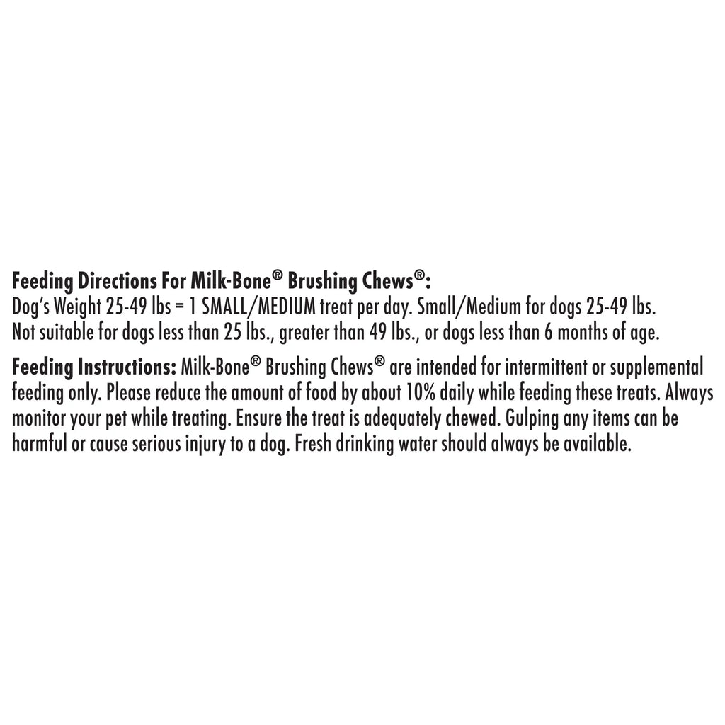 Milk-Bone Brushing Chews Daily Dental Dog Treats, Small/Medium, 19.6 Oz. Bag, 25 Bones Per Bag