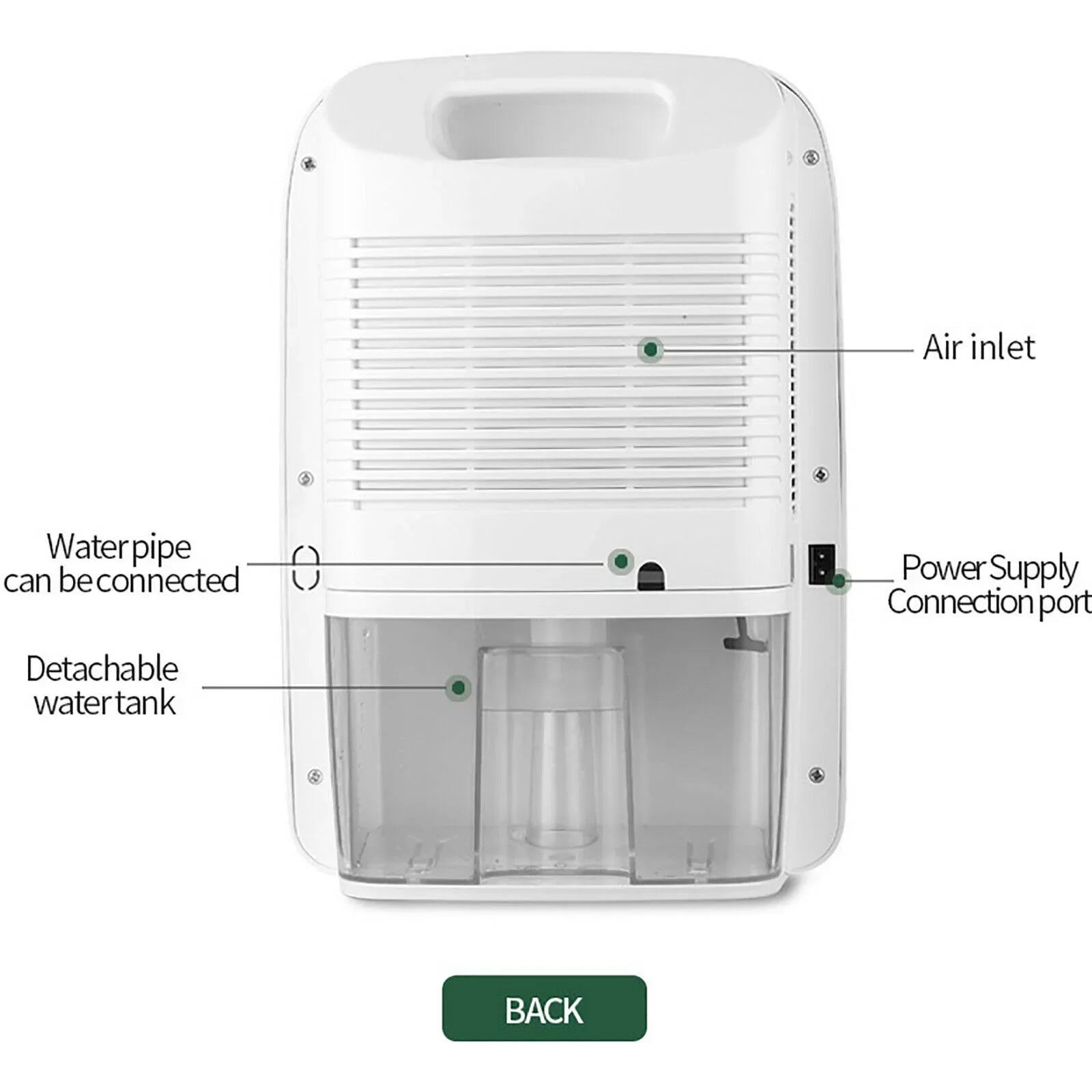 Portable 2.5L Dehumidifier 42W Small Dehumidifier with Remote Control for Home