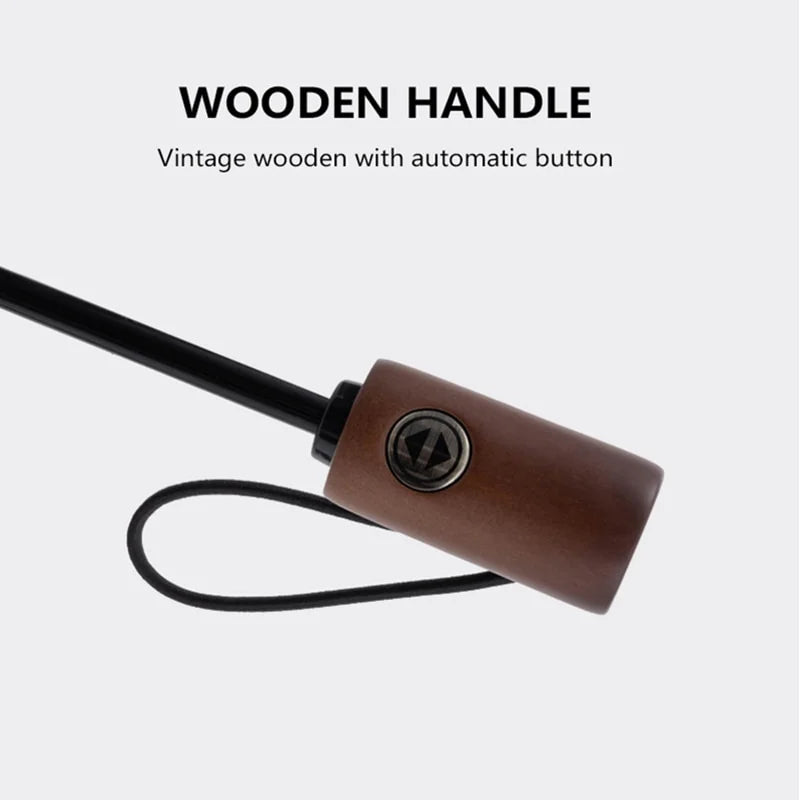 Umbrella Men Business 10 Ribs Wood Handle Golf Sun Umbrellas Windproof Anti  Parasol Clear Umbrella UPF50+
