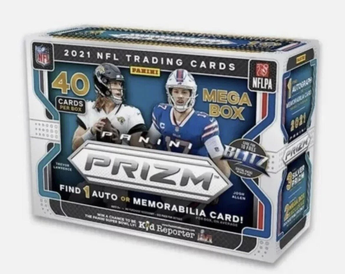 2021 Panini Prizm  Football  Box (40 cards/bx incl.  Memorabilia or Autograph card)