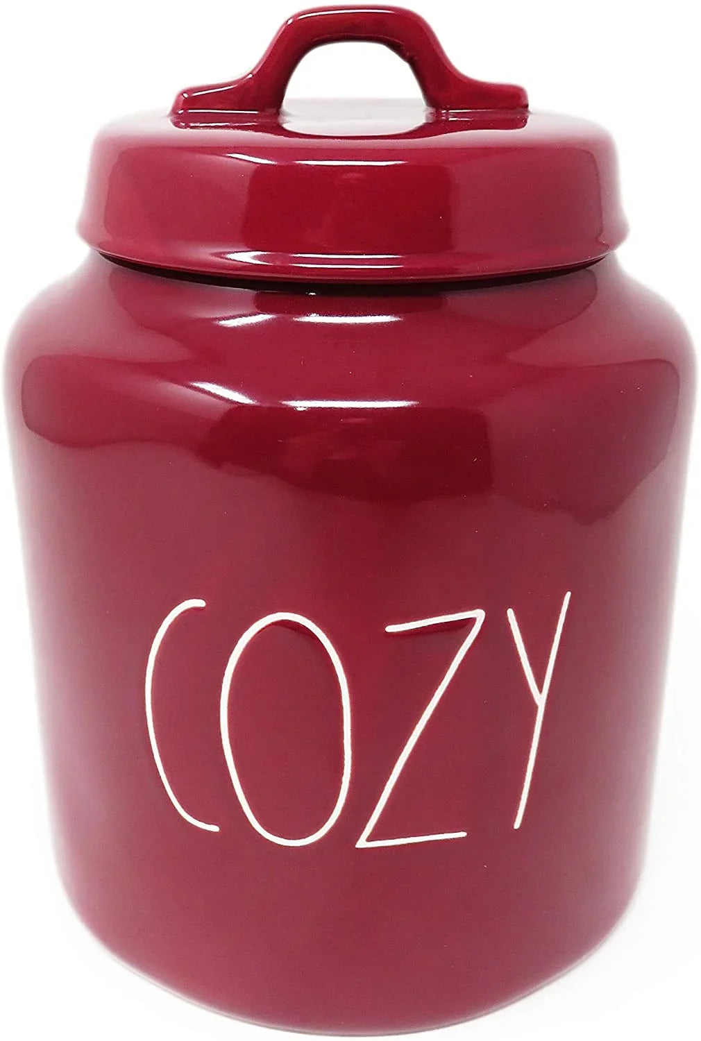 Rae Dunn By Magenta  Burgundy Ceramic  Large Size 8 Inch Canister