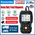 Romondes RD901 Heavy Duty Truck Scanner  OBD2 Scan Tool   Diesel Scanner All System Diagnostic Tool with  Oil Light Reset  Heavy Duty Truck  Car  2 in 1 Code Reader
