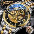 Men's Automatic Mechanical Stainless Steel Watch Luxury Business Hollow Skeleton