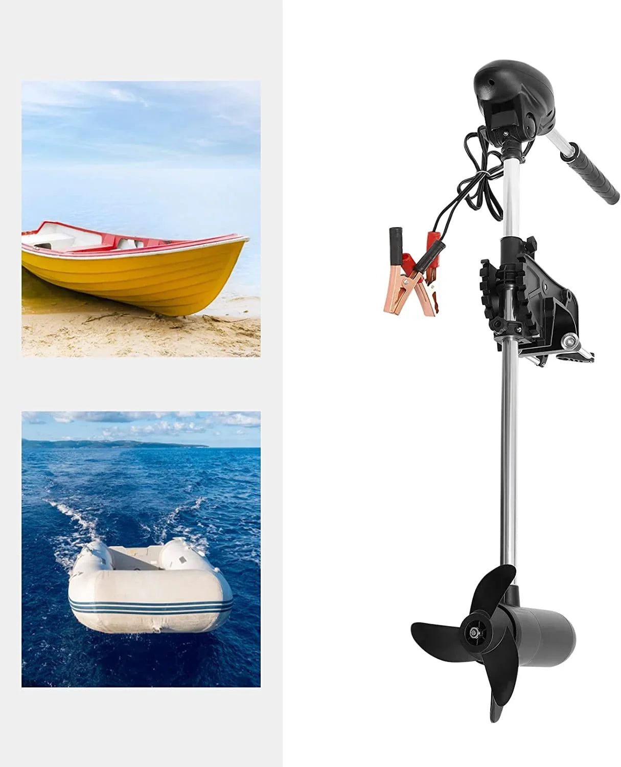 Miumaeov 12V Electric Trolling Motor Outboard Engine Fishing Boat Motor With  Display