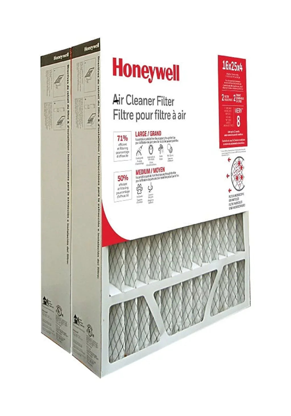 High Efficiency Air Cleaning Filter -  8 - 16x25x4 in (2-ct Value Pack)