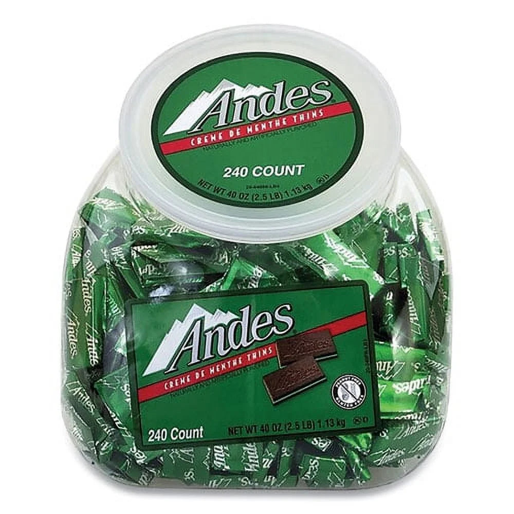 Creme De Menthe Chocolate Mint Thins, 240 Piece Tub | Bundle of 5 Each