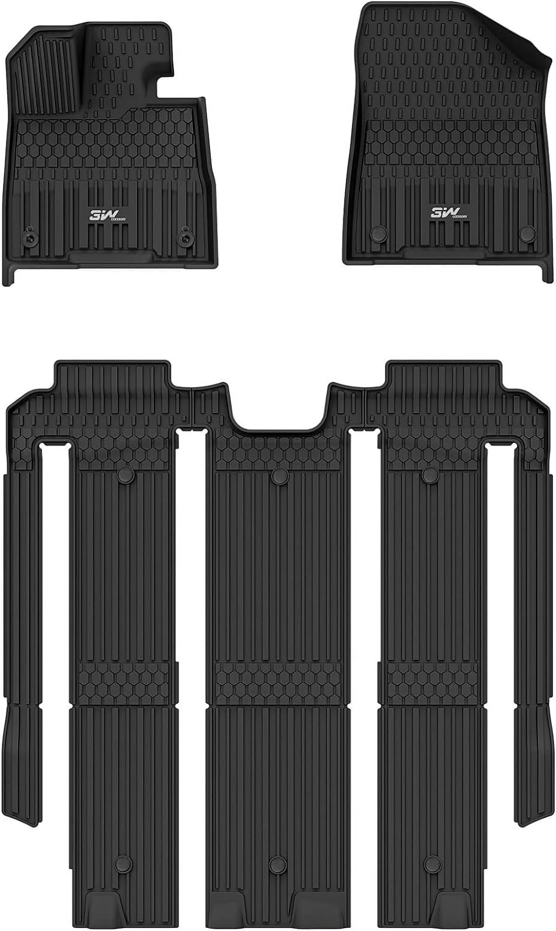3W Floor Mats for 2021-2024 Toyota Sienna 7 Seat Car Floor Liner fit Sienna 7 seat  All weather