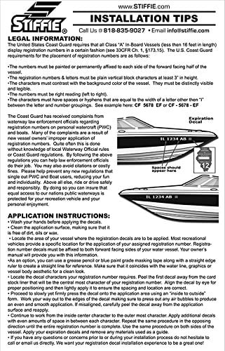 Techtron Yellow/Navy 3" Alpha-Numeric Identification Custom Kit Registration Numbers & Letters Marine Stickers Decals for Boats & Personal Watercraft