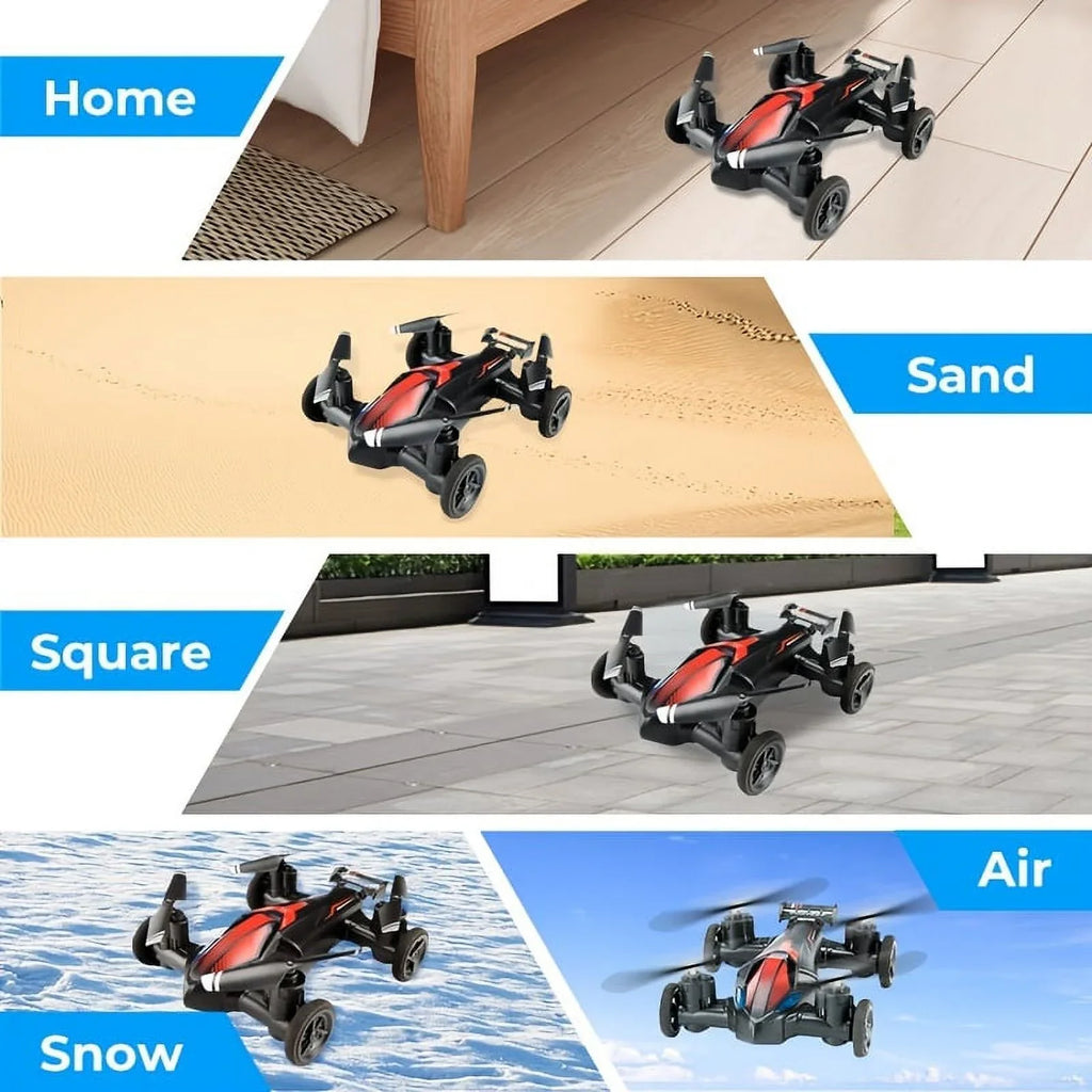 Drone For Land And Air Dual-use  Toy Car Four-axis Unmanned Drone High-speed And Low-speed Switch Intelligent Height Setting, Stable Flight, Gift Toys